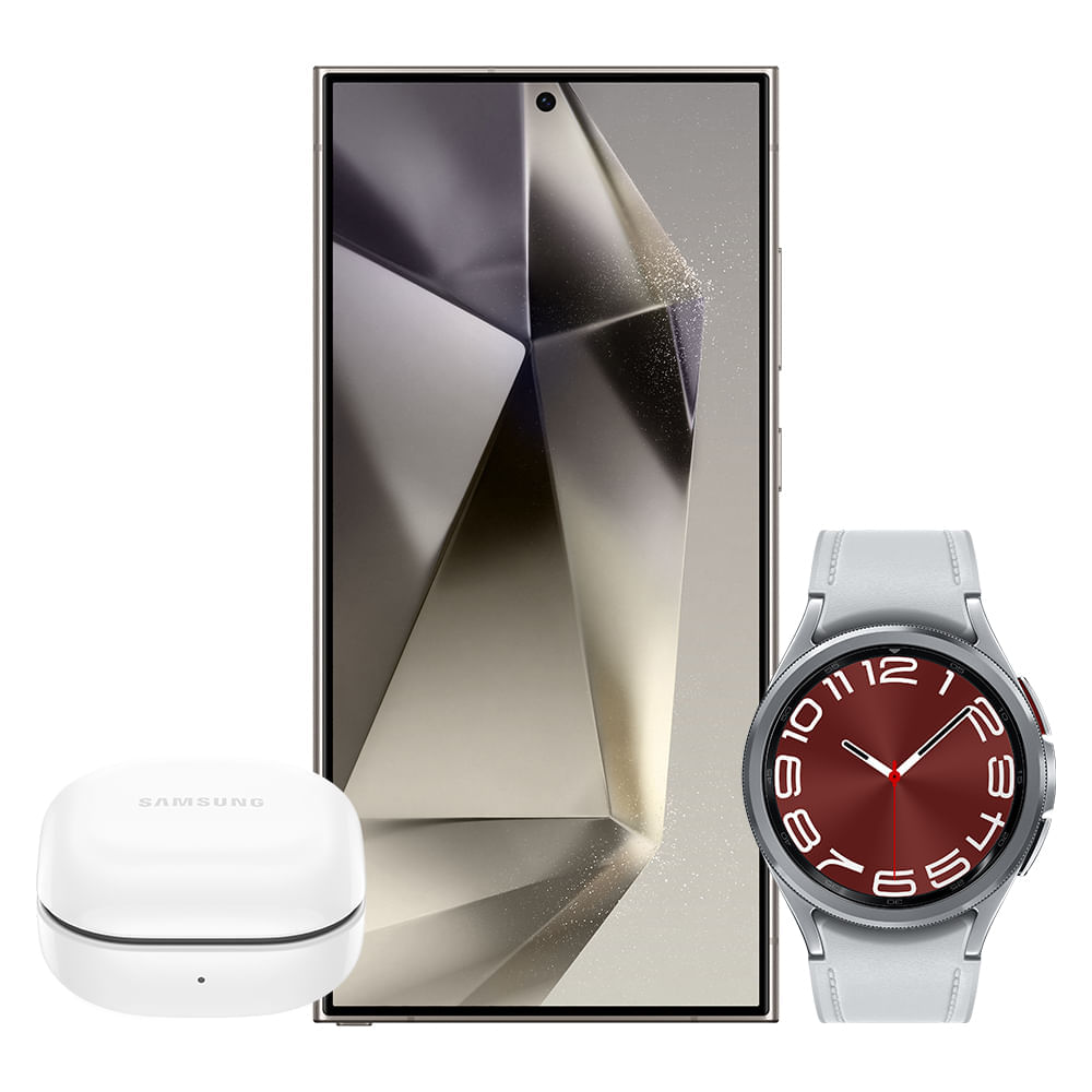 Galaxy S24 Ultra 512Gb - Cinza + Galaxy Watch6 Classic Lte 43mm - Prata + Galaxy Buds Fe - Grafite