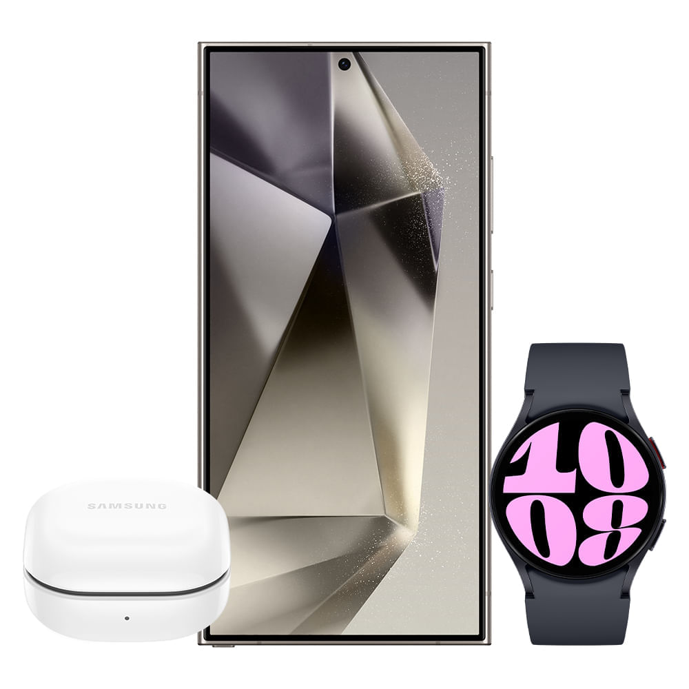 Galaxy S24 Ultra 1Tb - Cinza + Galaxy Watch6 Lte 40mm - Grafite + Galaxy Buds Fe - Grafite