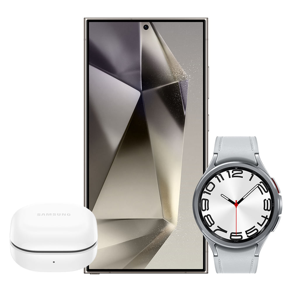 Galaxy S24 Ultra 1Tb - Cinza + Galaxy Watch6 Classic Lte 47mm - Prata + Galaxy Buds Fe - Grafite