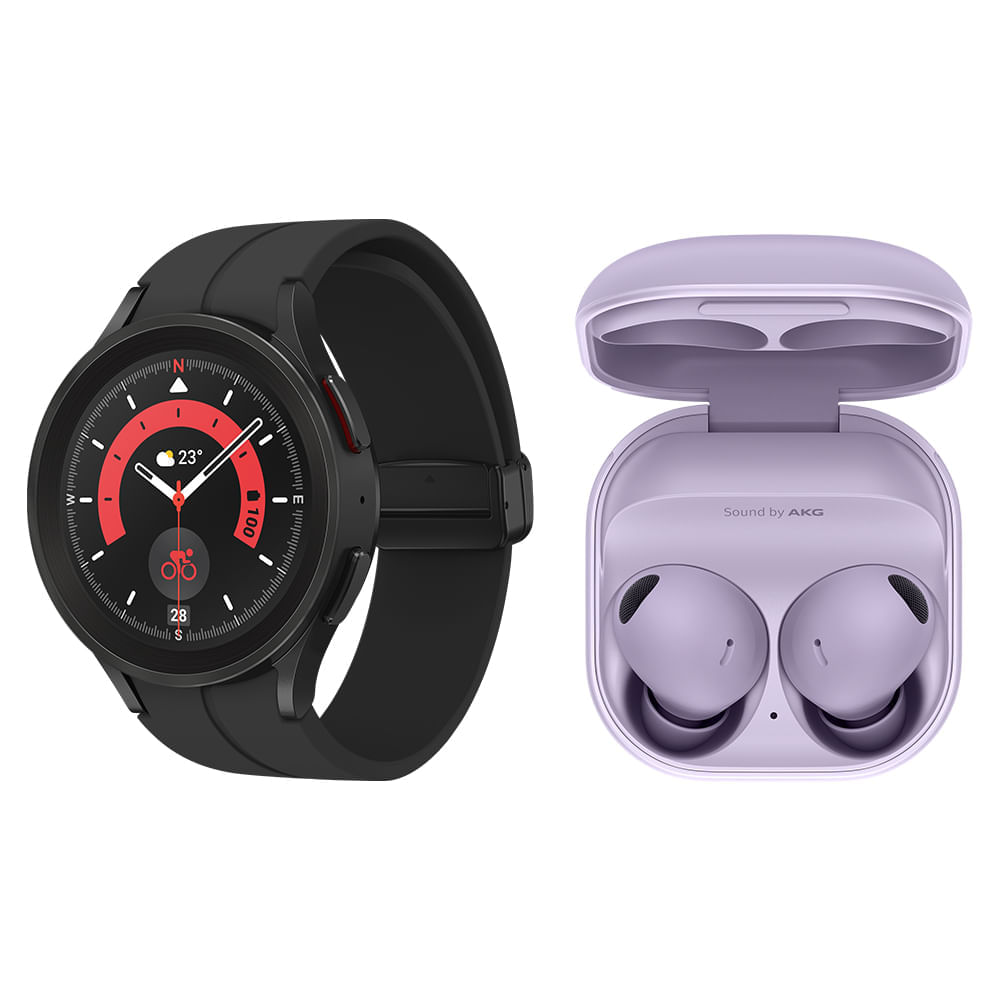 Galaxy Watch5 Pro Bt 45mm Grafite & Galaxy Buds2 Pro Violeta