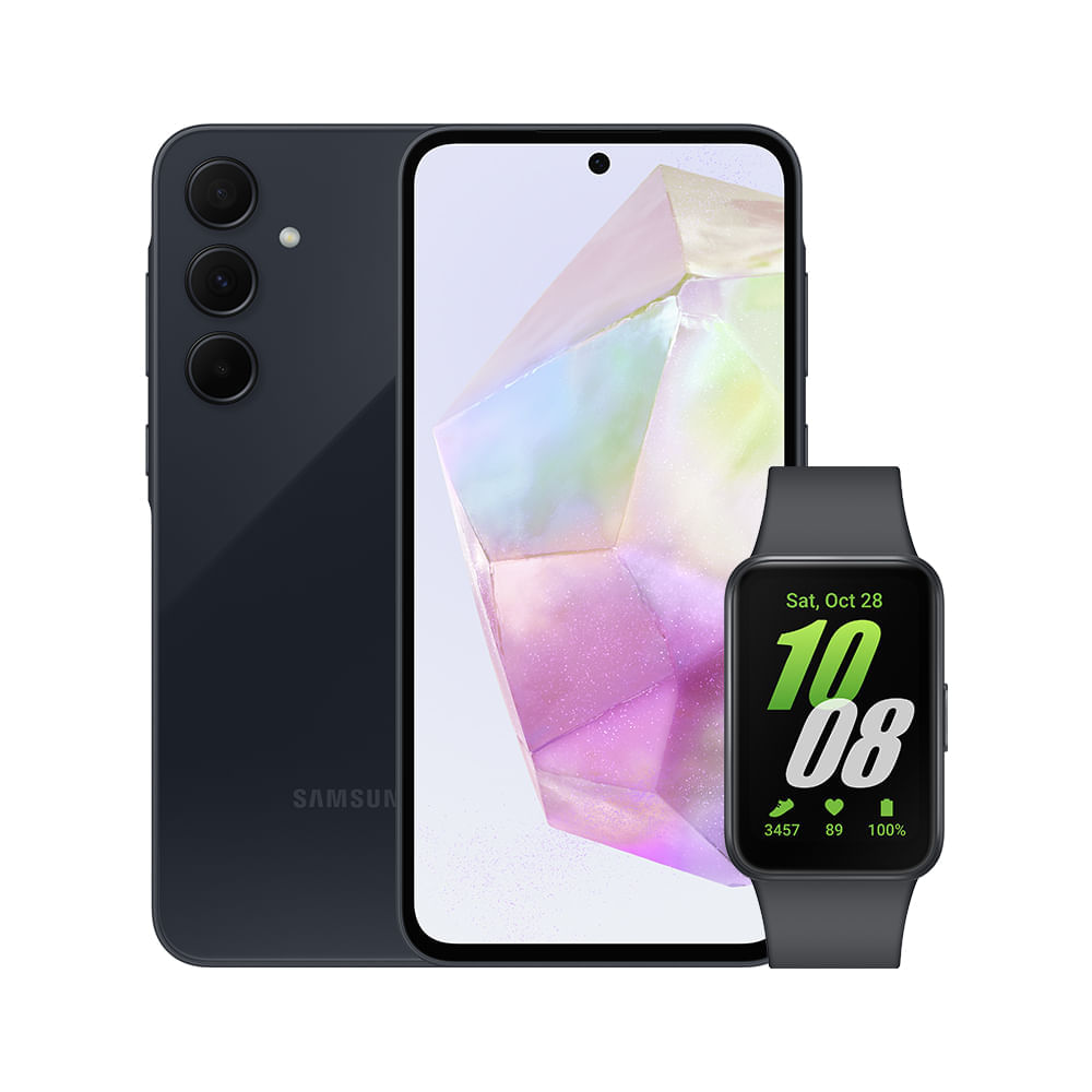 A35 5G (128Gb) - Azul Escuro + Galaxy Fit3 - Grafite Combo