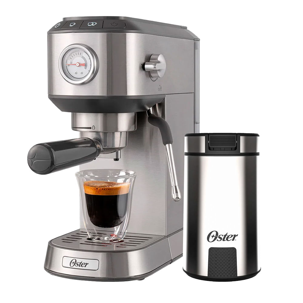 Kit Cafeteira Espresso Compacta E Moedor De Café Oster - 220V