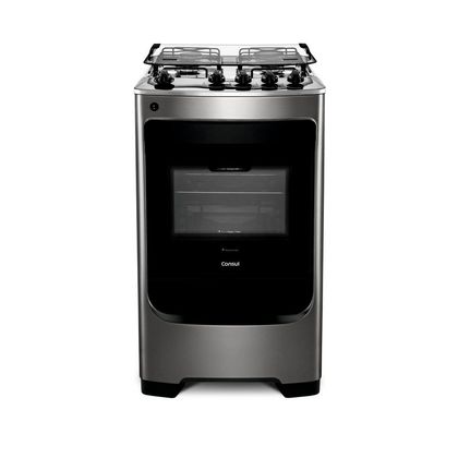 Fogão Consul 4 Bocas Cor Inox com Acendimento Automático - CFO4NAR BIVOLT Fogão Consul 4 Bocas Cor Inox com Acendimento Automático - CFO4NAR BIVOLT