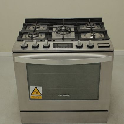 Fogão Brastemp 5 Bocas De Embutir Cor Inox Forno Elétrico Com Convecção E Meat Control  - BYS5CCRRS2_WOTIMO_CH4809026 220V