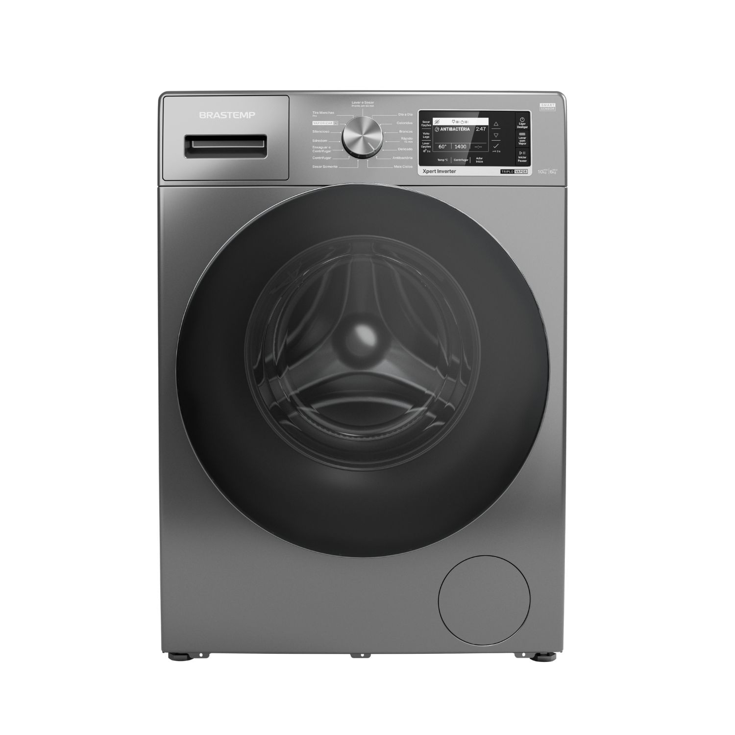 Lava e Seca Brastemp 10Kg/Kg Titanium com Smart Sensor e Triplo Vapor - BNC10AS